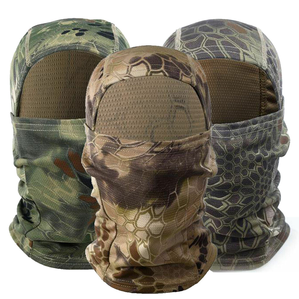 Men's Balaclava Tactical Military Full Face Mask Sun UV Protection Sun Hood Hat