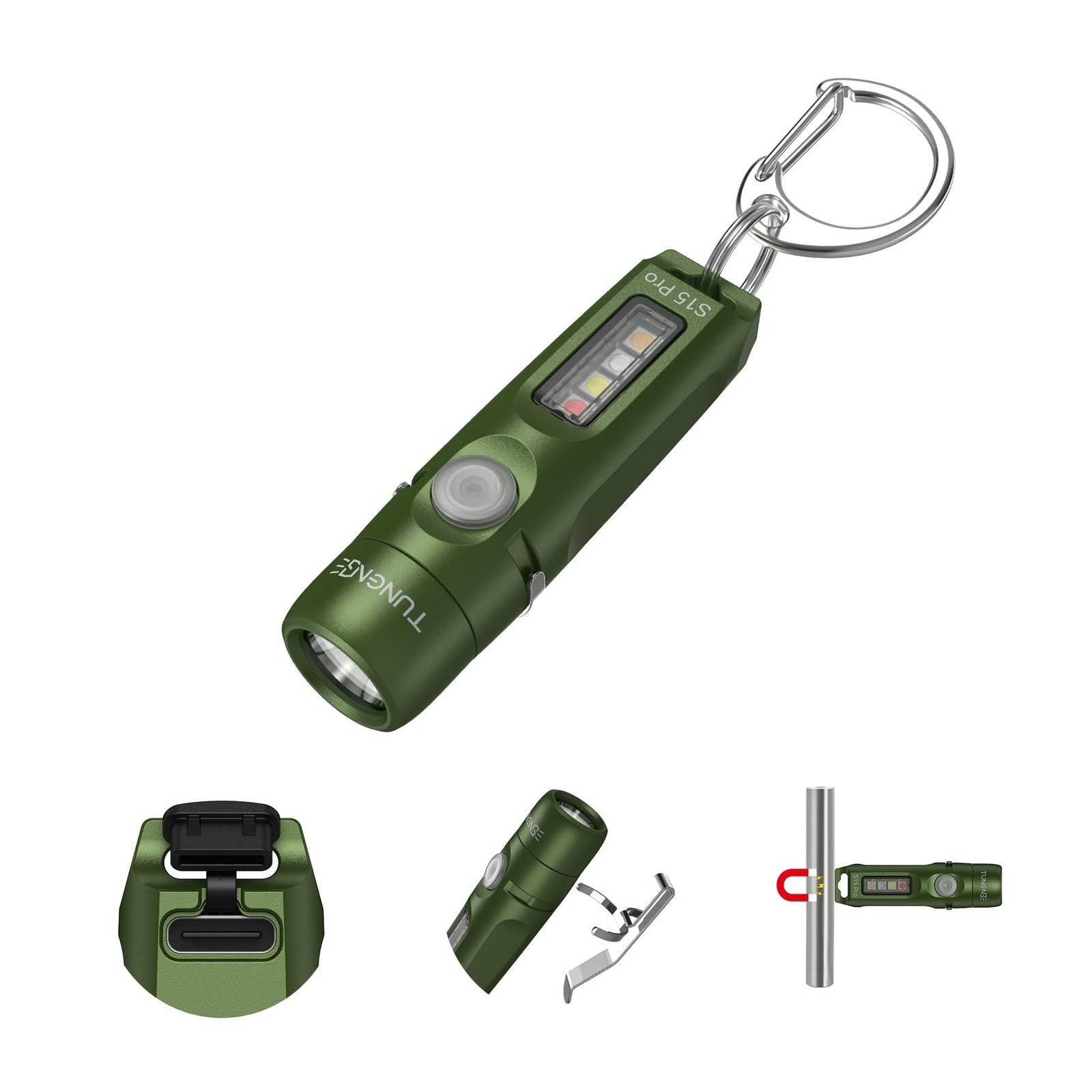 S15Pro Rechargeable Keychain Flashlight,750 High Lumen EDC Pocket Flashlight ...