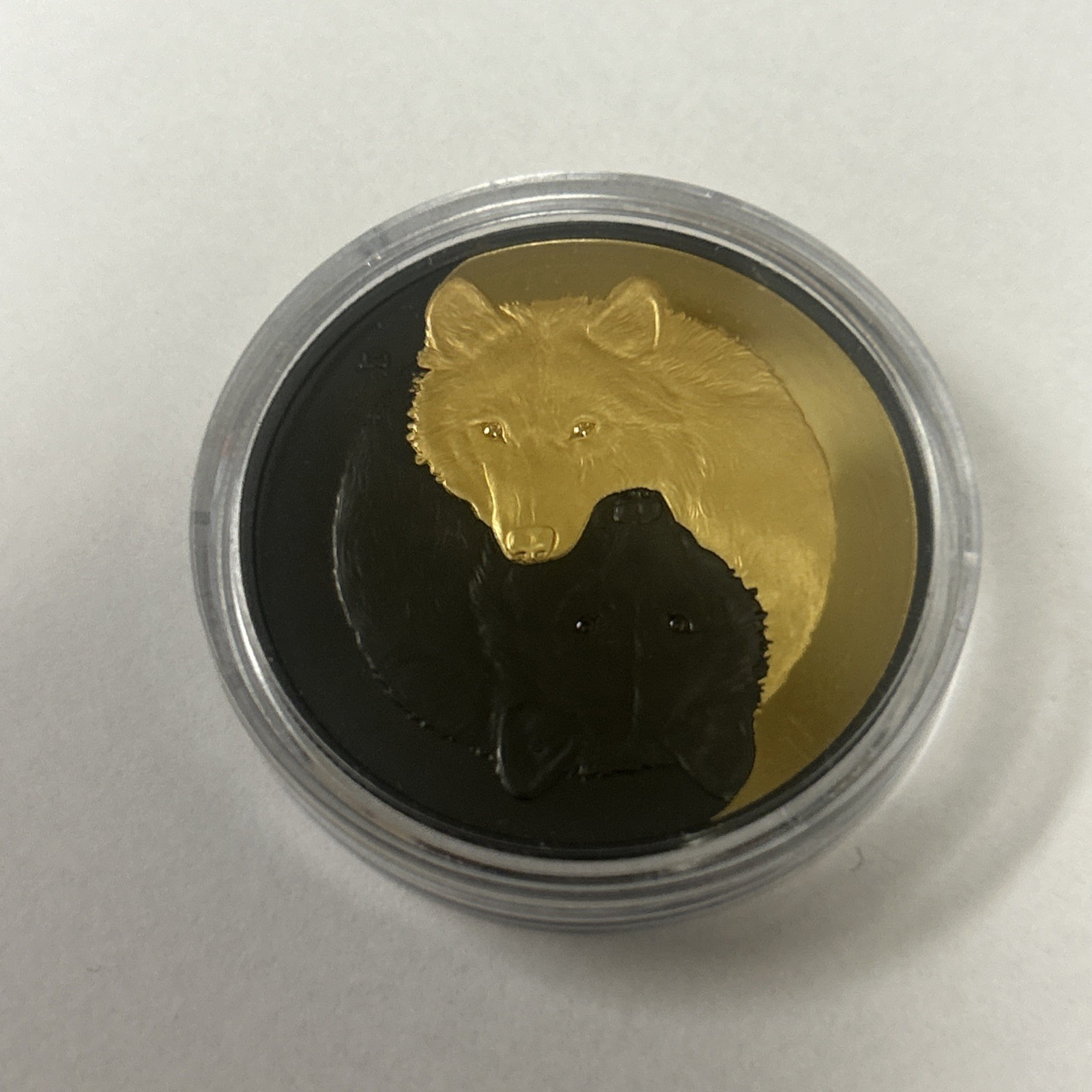 Canada 2021 $20 Black and Gold The Grey Wolf Rhodium Plated 1 oz Silver Coin
