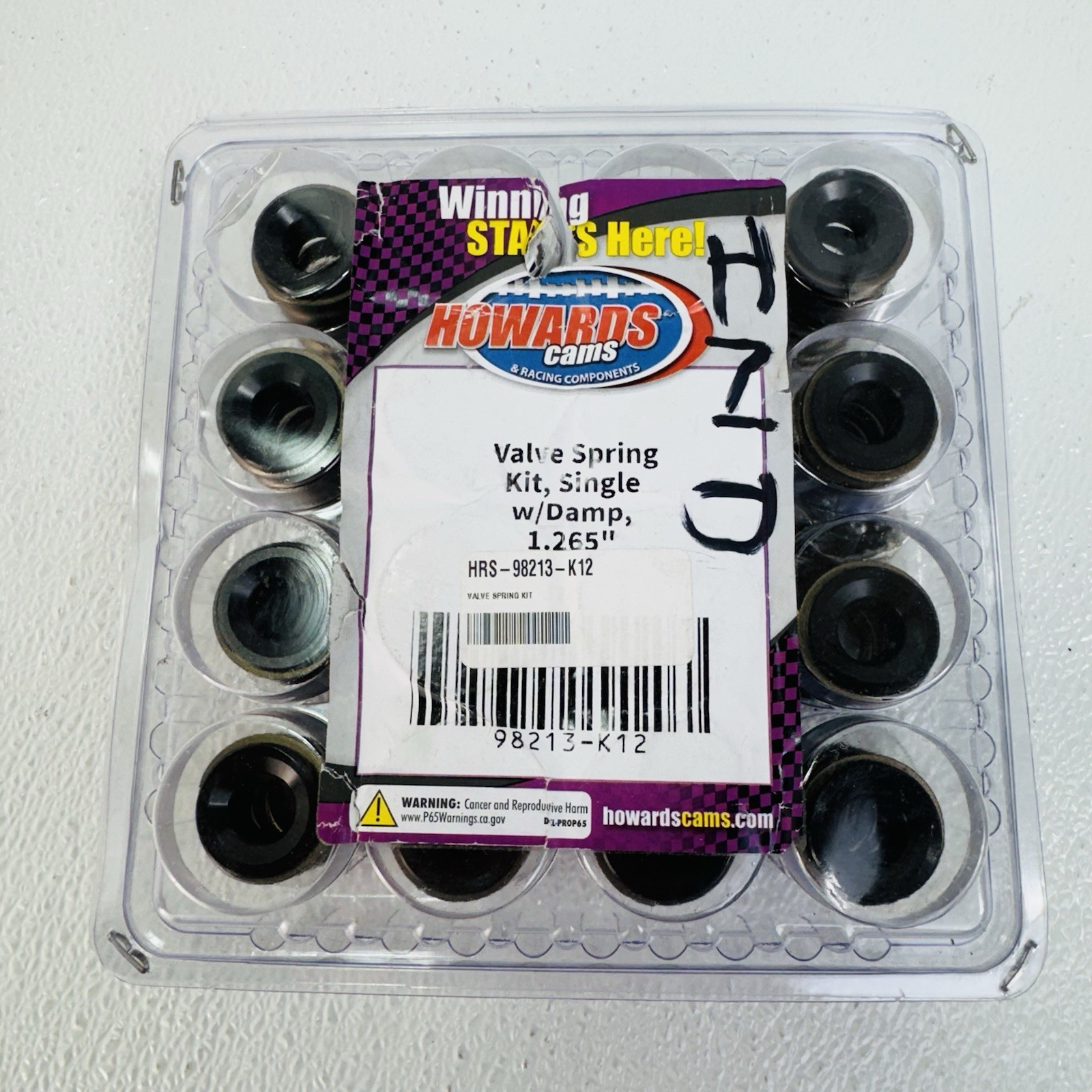 Howards Cams 98213-K12 Valve Spring Kit, Single Spring 430IB/In 1.265In OD