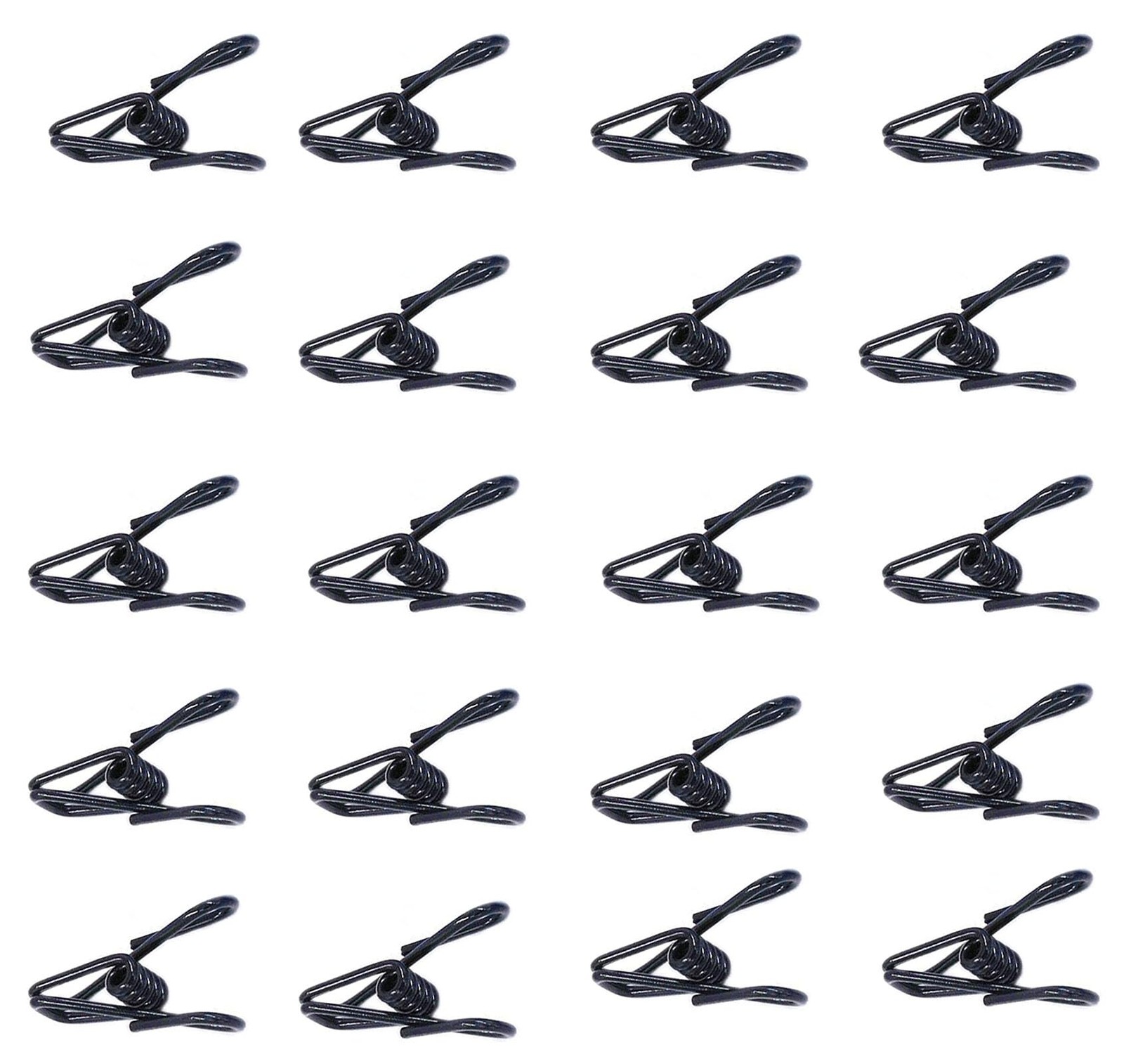 "20PCS 2"" Black PVC Coated Steel Clips High Strength Bag & Clothes Pins"