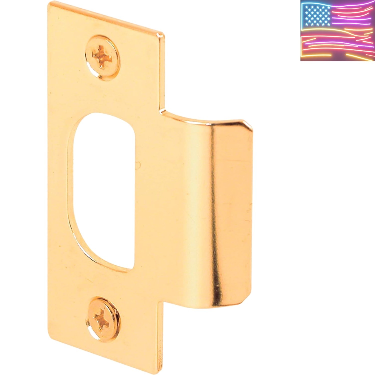 E 2284 Stainless Steel Standard T-strike Door Strike Plate, 2-1/8 In. Hole Sp...