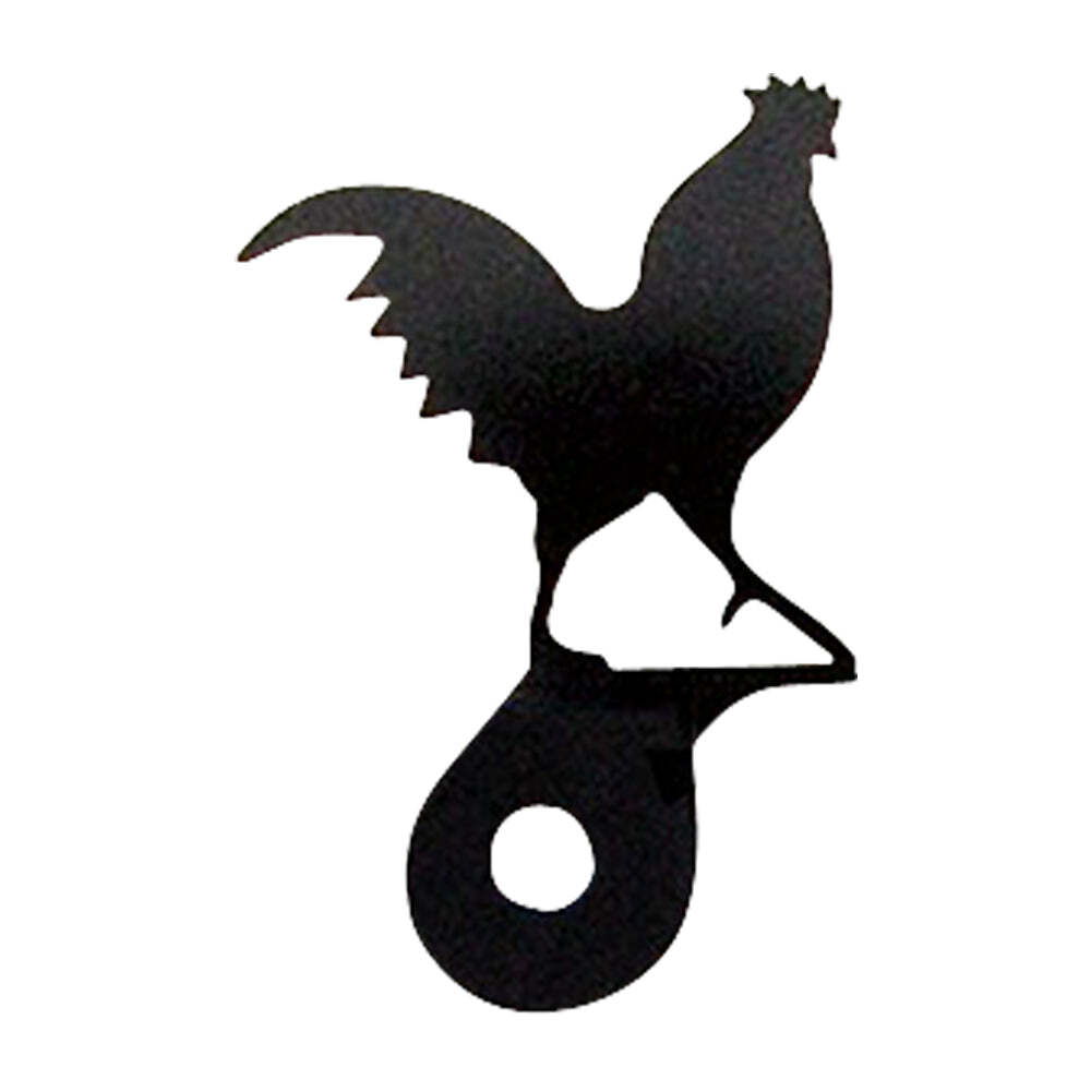 Wrought Iron Rooster - Cabinet Door Silhouette 2.13" Made in USA