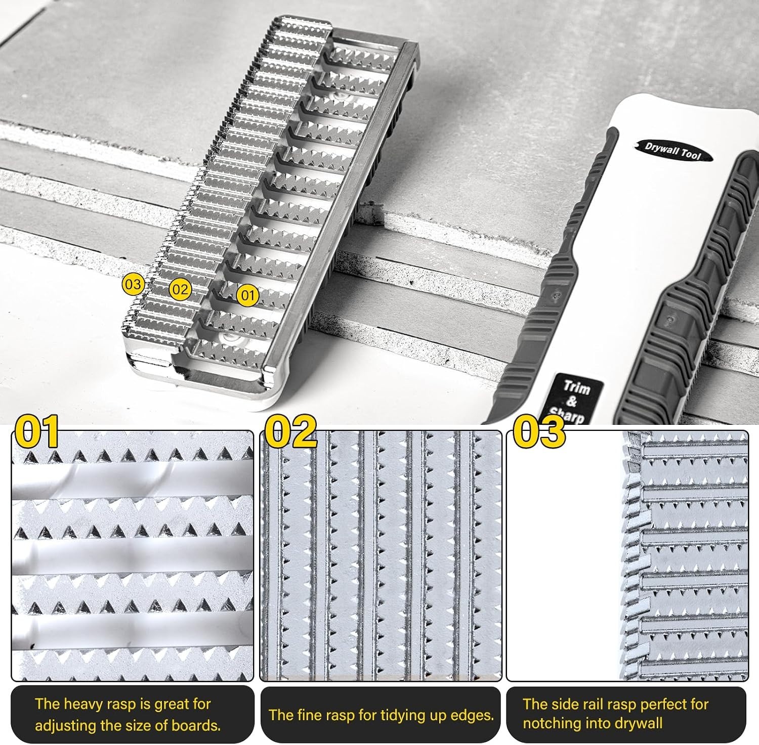 Compact Drywall Rasp Tool with Bi-Directional Teeth - Perfect for Home Projects