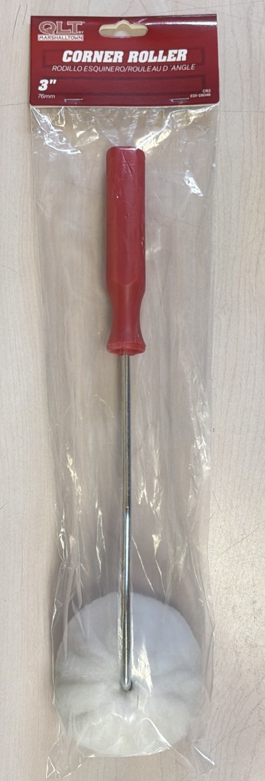Marshalltown QLT 3” Corner Roller - CR3 - Threaded Handle - Acrylic Lambs Wool