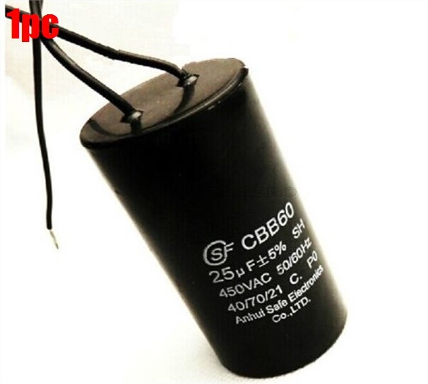 450V 25Uf Appliance Motor Start Run Capacitor CBB60 50/60HZ Wire Lead Ic New mi