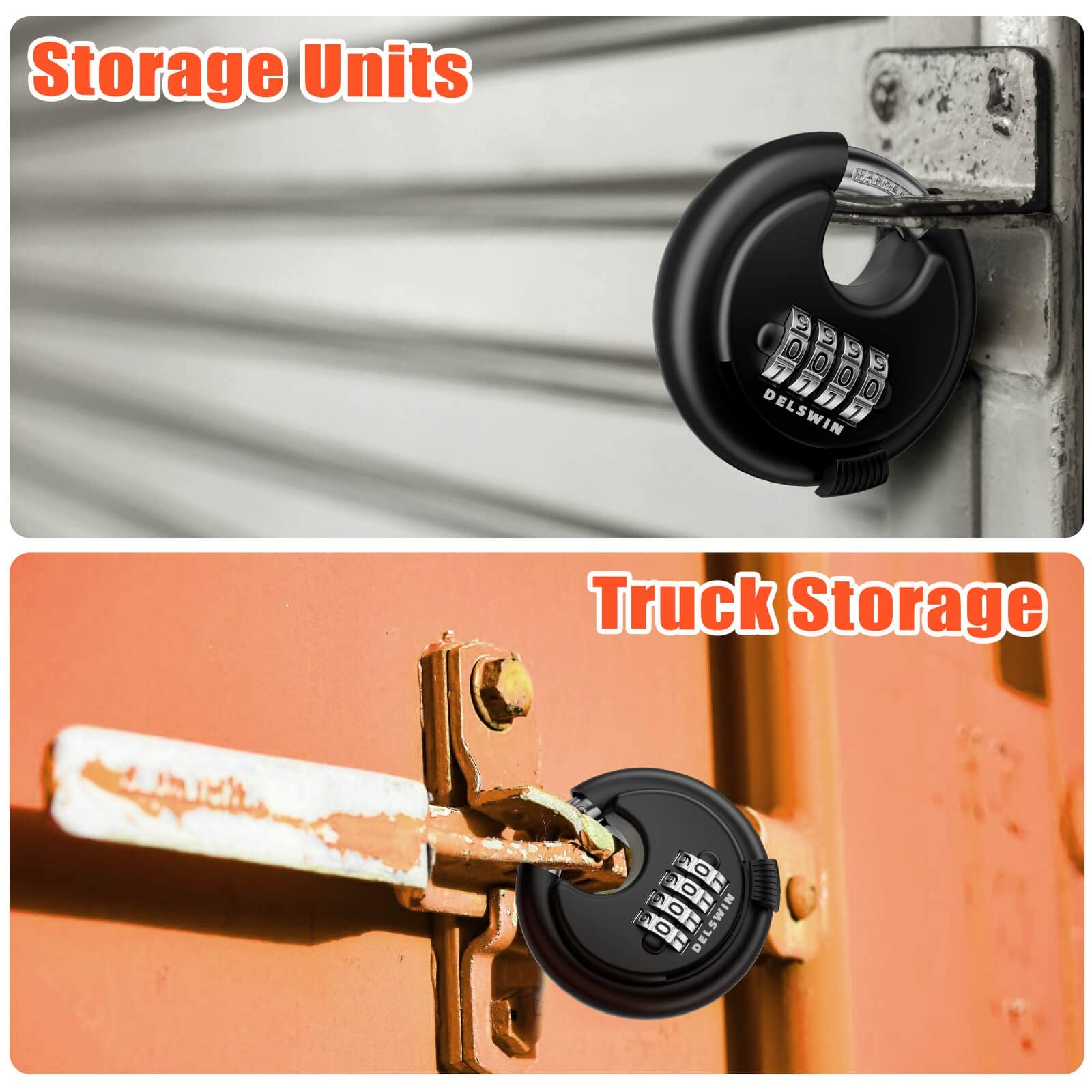 Delswin 4-Digit Disc Combination - Combination Padlocks Hardened