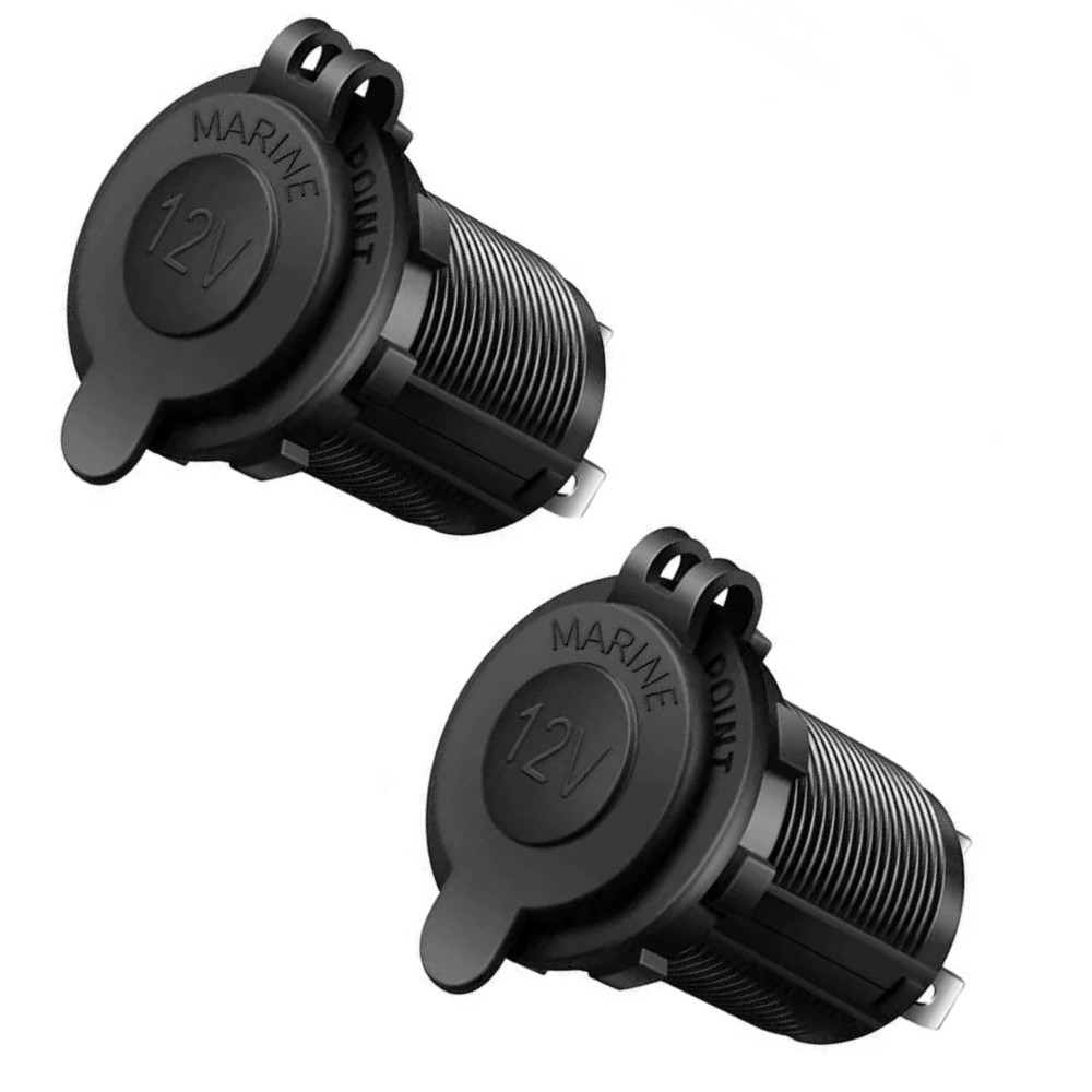 2x 12V Cigarette Lighter Socket Power Outlet Receptacle Plug for Car Marine ATV