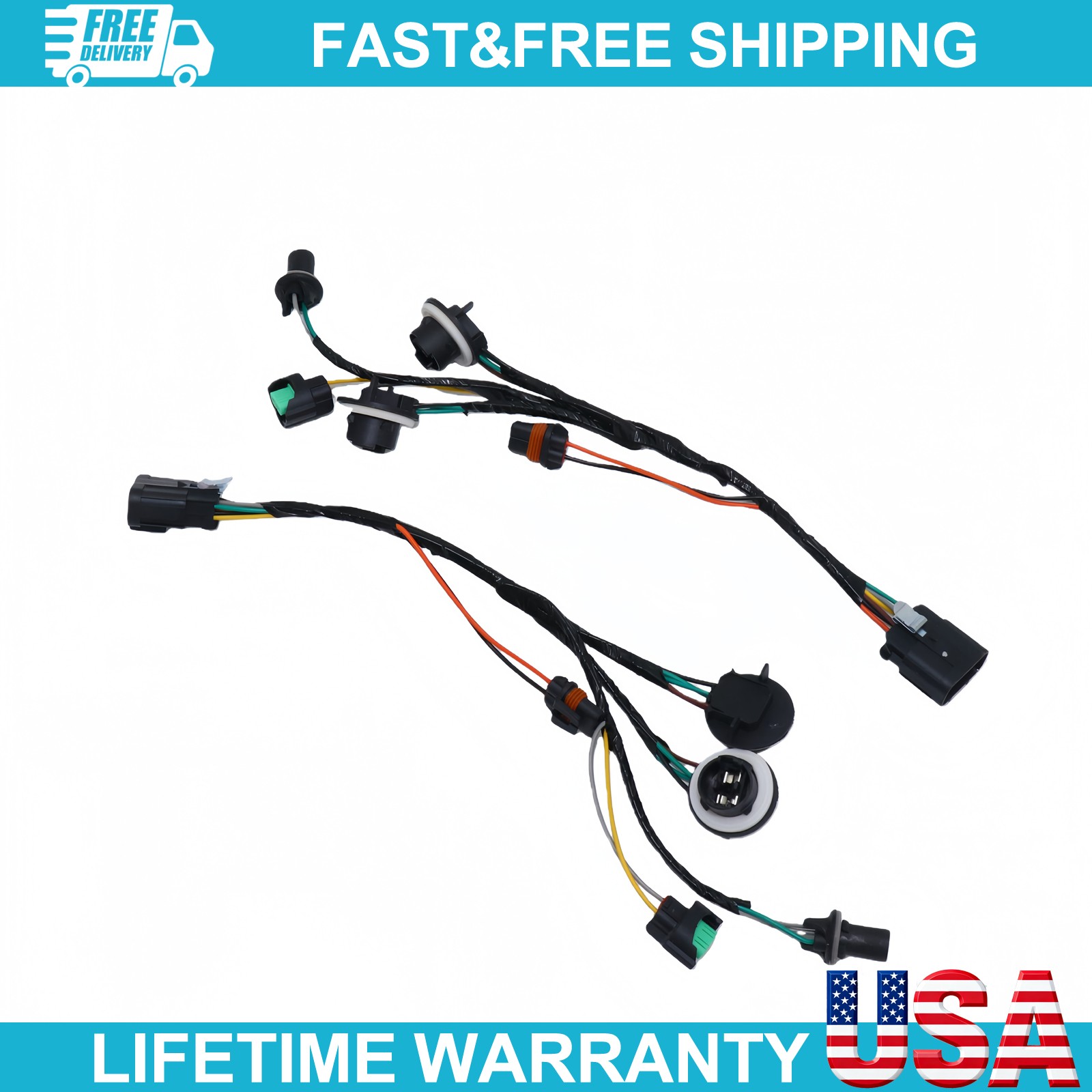 New Front Headlight Wiring Harness Pair Fits GMC Sierra 1500 2500HD 07-14