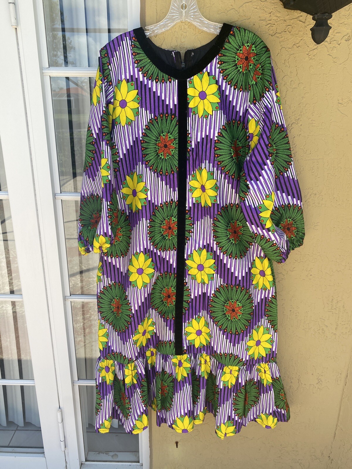 NIGERIAN AFRICAN WAX ANKARA DRESS ( CULTURAL& ETHNIC CLOTHING AFRICA )MULTICOLOR
