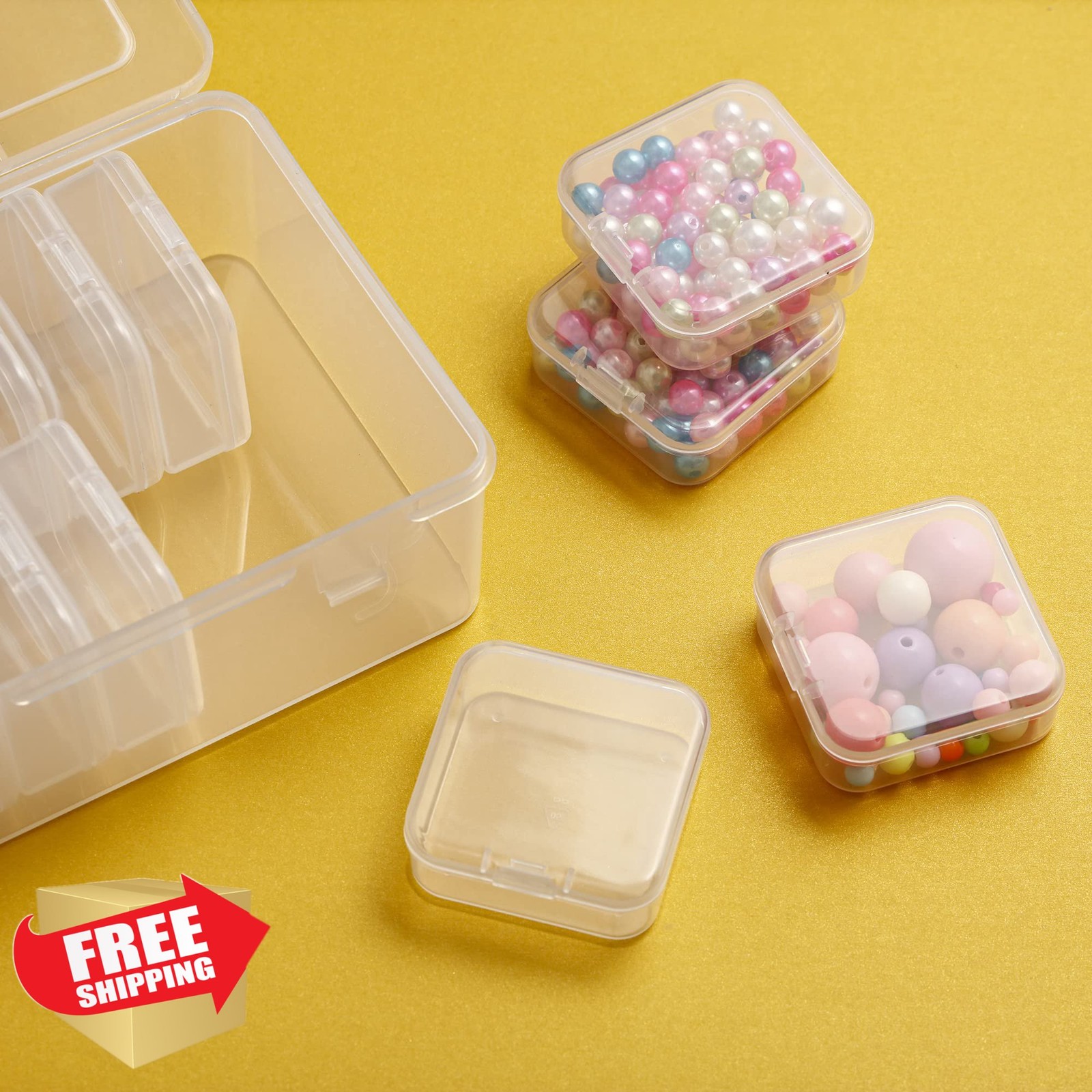 Mathtoxyz Small Bead Organizers 15pc Clear Plastic Cases