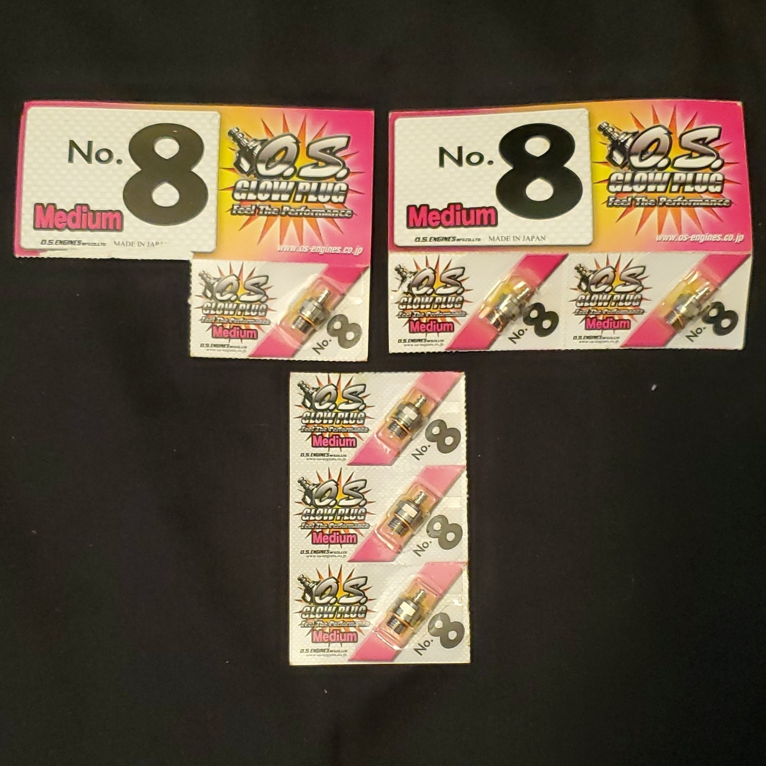 O.S. Engines No. 8 Medium Glow Plug lot of 6 for Nitro & Glow Fuel 17+ Ages