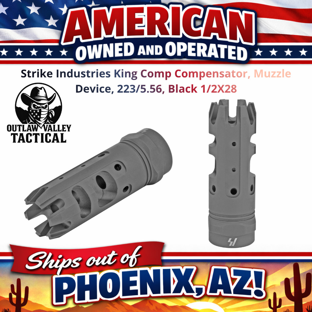 Strike Industries King Comp Compensator, Muzzle Device, 223/5.56, Black 1/2X28