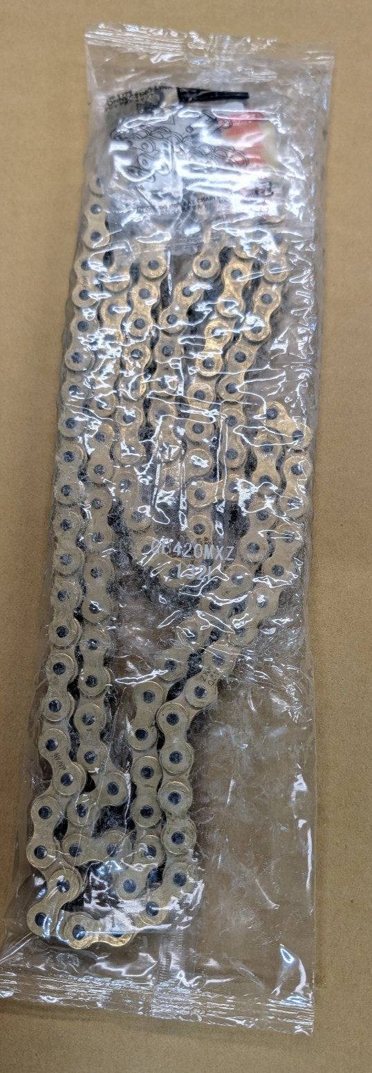 RK 420 MXZ Non-Sealed Mini Racing Chain - 132 Links - Gold GB420MXZ-132