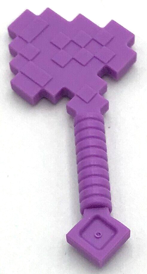 Lego New Medium Lavender Minifigure Utensil Axe Pixelated Minecraft