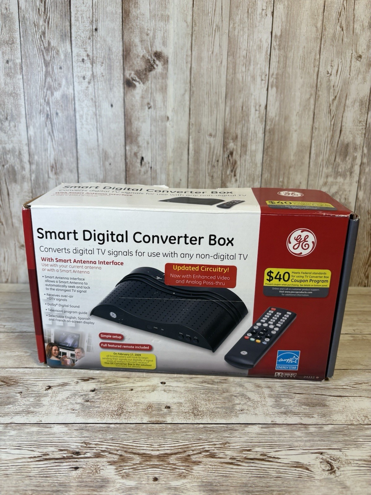 GE Smart Digital Converter Box 23333 w/ Remote, Smart Antenna Interface