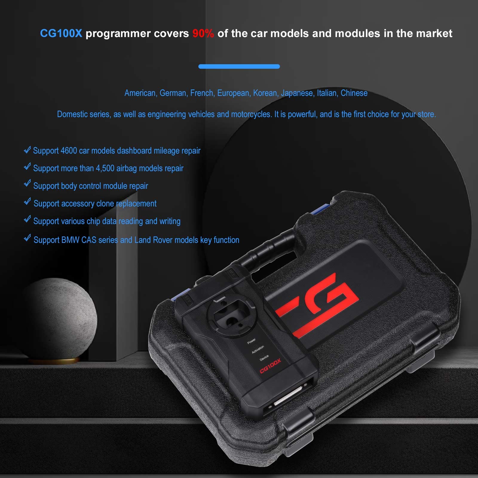 CGDI CG100X New Generation Programmer for Reset Mile-age and Chip Reading US
