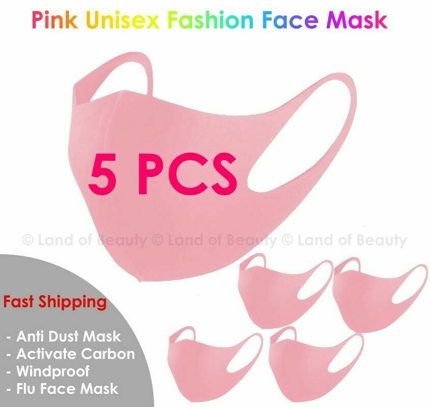 5ea Pink Face Mask Fashion Face Mask Washable Reusable Unisex Adult