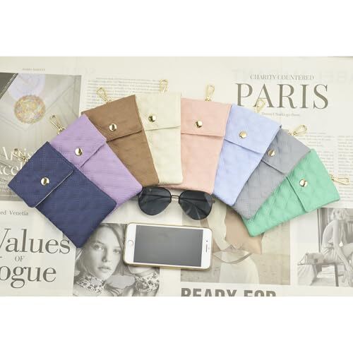 Soft Glasses Case Double Eyeglasses Case for Women with Adjustable Grey