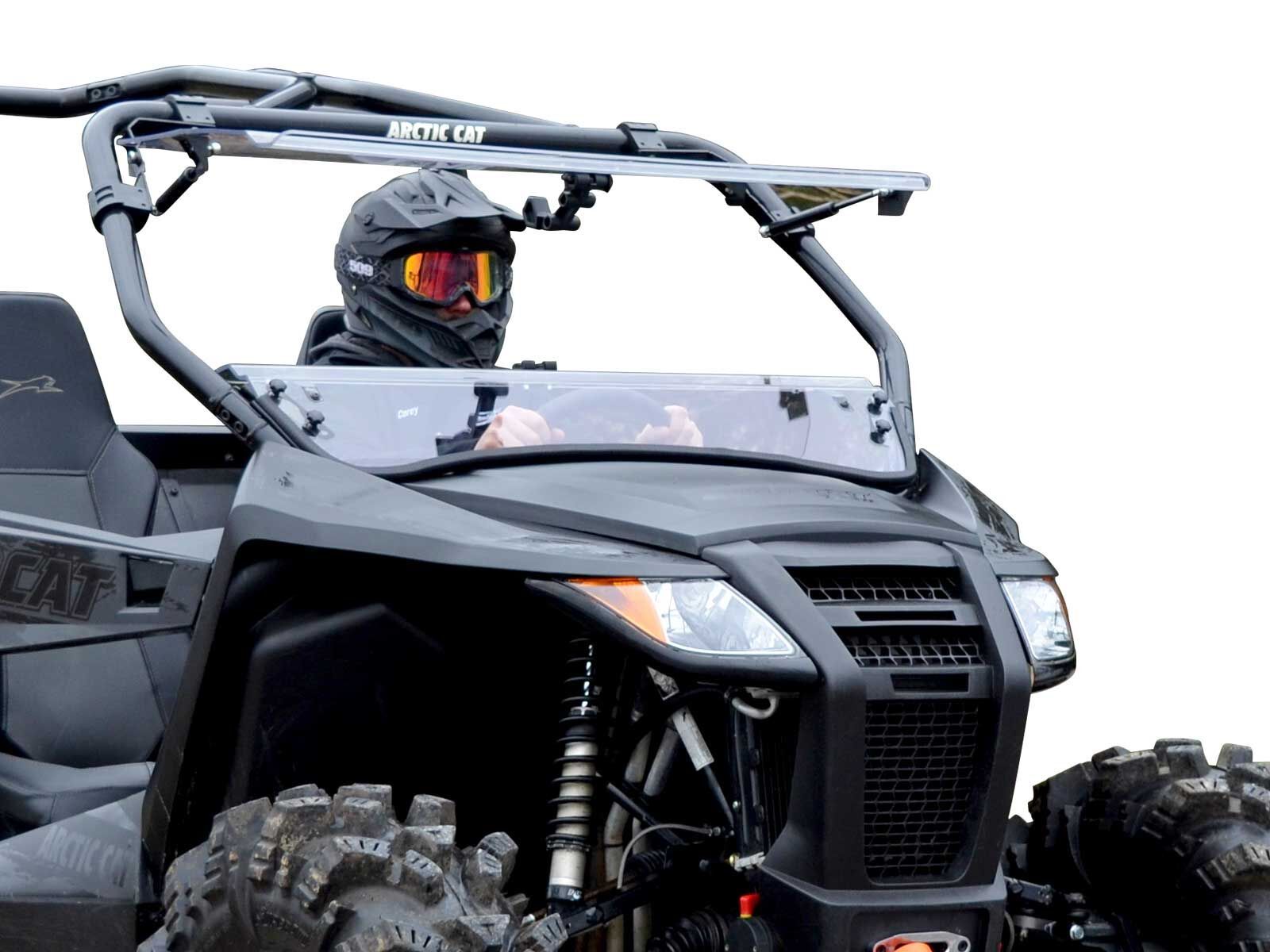 SuperATV Scratch Resistant Flip Windshield for Arctic Cat Wildcat Trail (2014+)