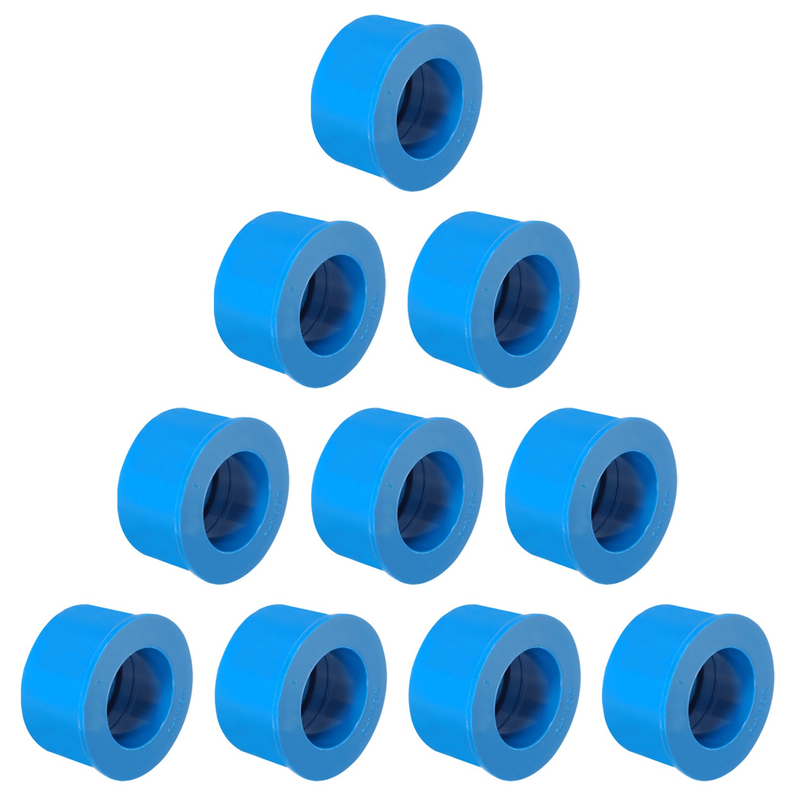 10 Pcs PVC DWV Reducer Bushing 2" x 1-1/4" (Socket x Socket) Connector Blue