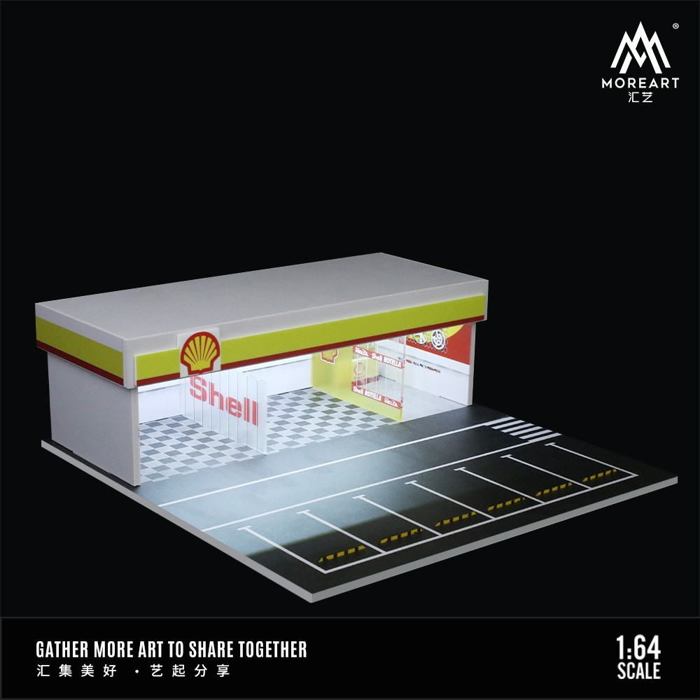 MoreArt 1/64 Diorama LED Lighting Shell Tuning Shop Scene Model
