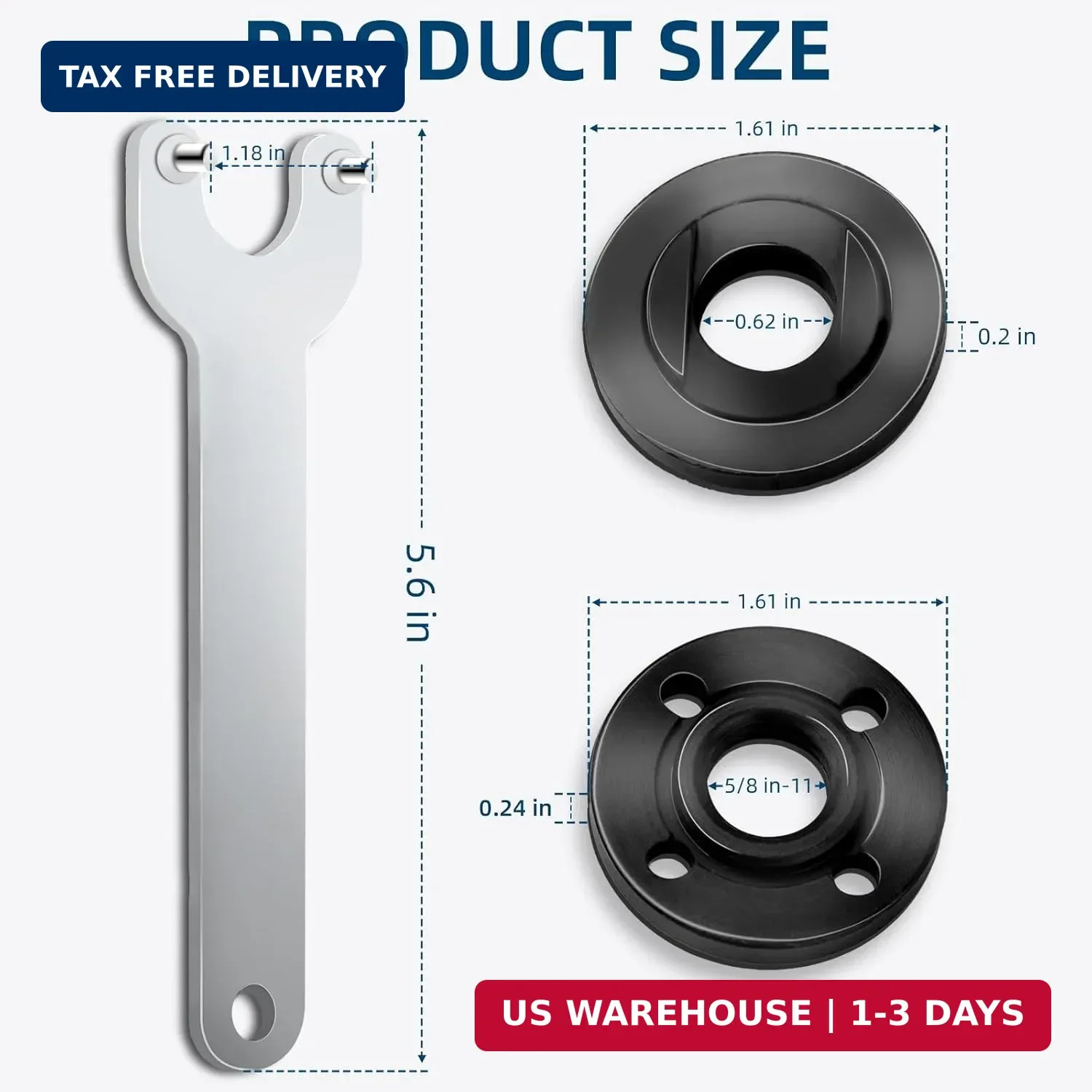 7PCS Angle Grinder Nut & Flange Set - Compatible with Dewalt, Milwaukee, Bosch