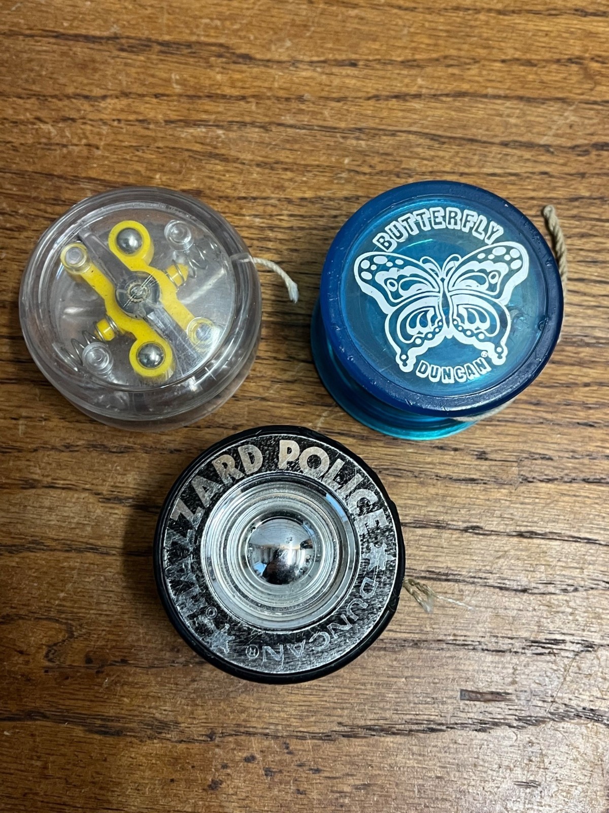 Vintage 1980s-90s YoYos Yomega Duncan Butterfly & Hazard Police Yo-Yos YoYo