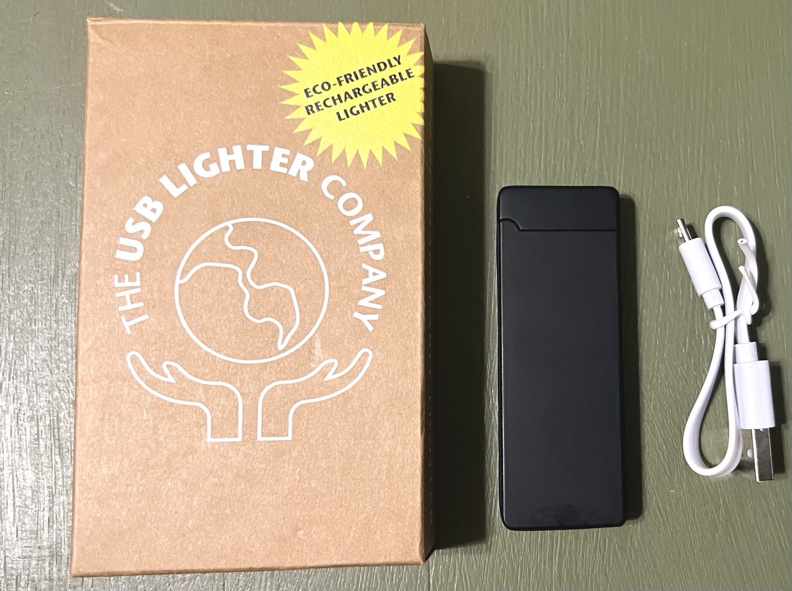 The USB Lighter Company Rechargeable Slim Lighter Black Matte