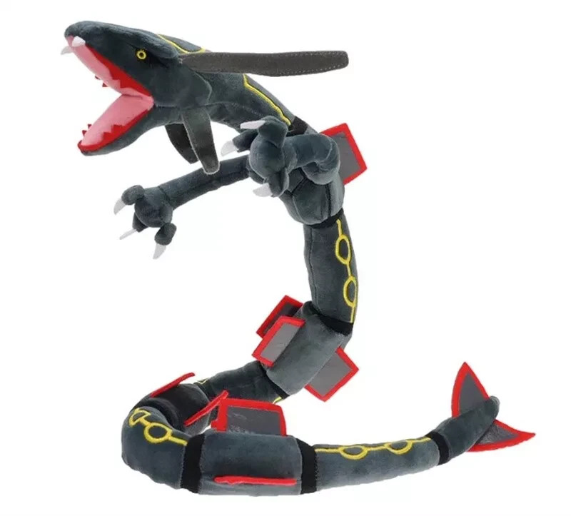 Anime Black Shiny Rayquaza 30" Plush Toy Dragon Stuffed Animal Doll Xmas Gift