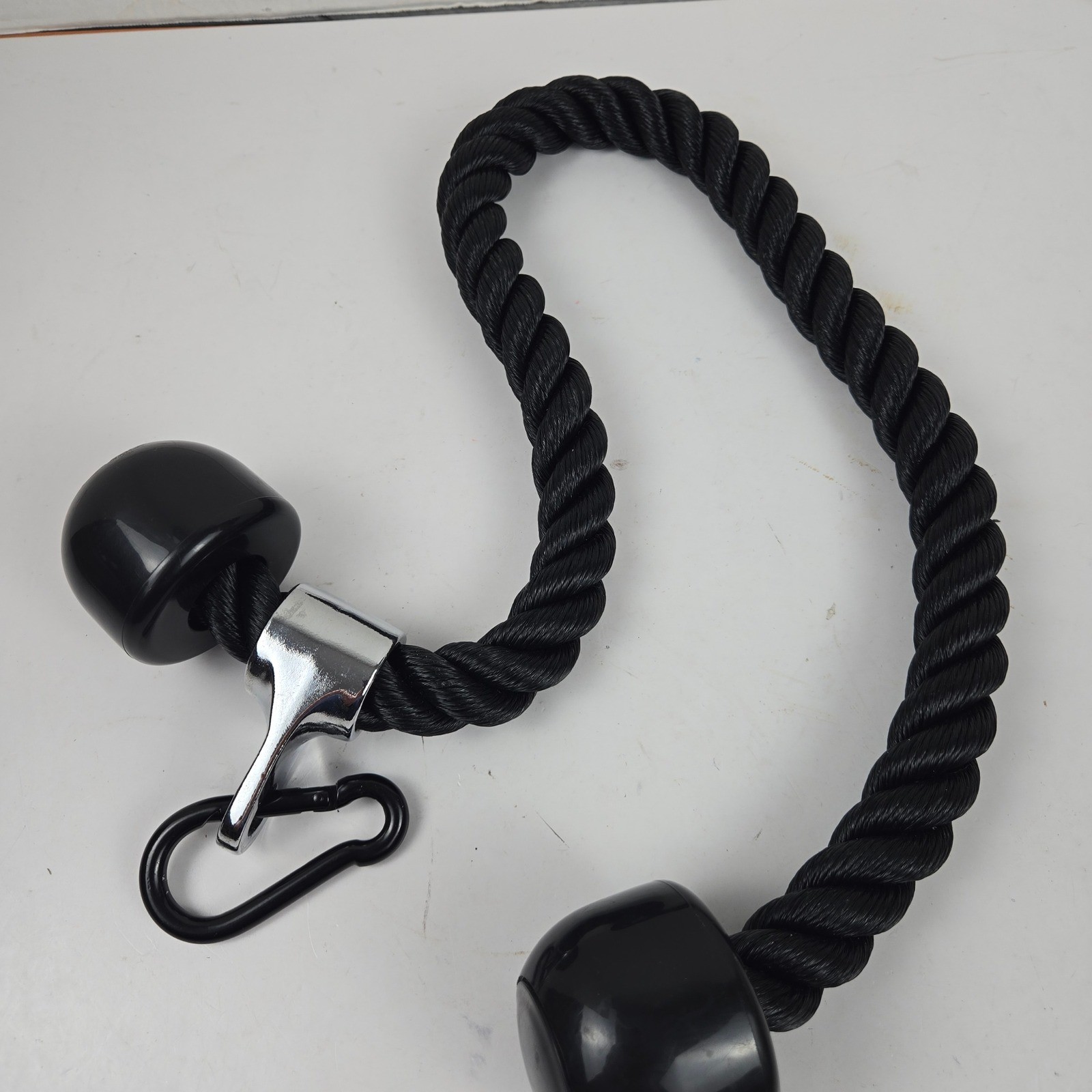 Heavy Duty 34 Inch Tricep Rope Cable Attachment Black Braided Gym Pulley NWOT