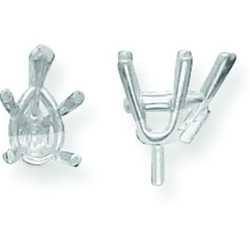 14K White Gold 5 Prong Pear Peg Setting 12.5x8.5mm