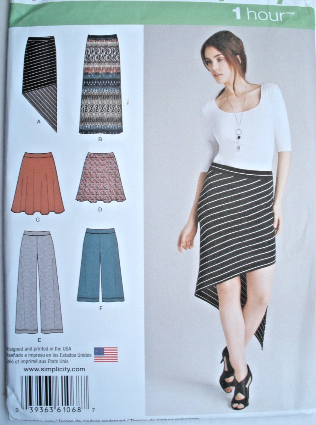 Simplicity 1068 Sewing Pattern - 1 Hour Misses’ Pull on Skirts & Pants Sz 6-12