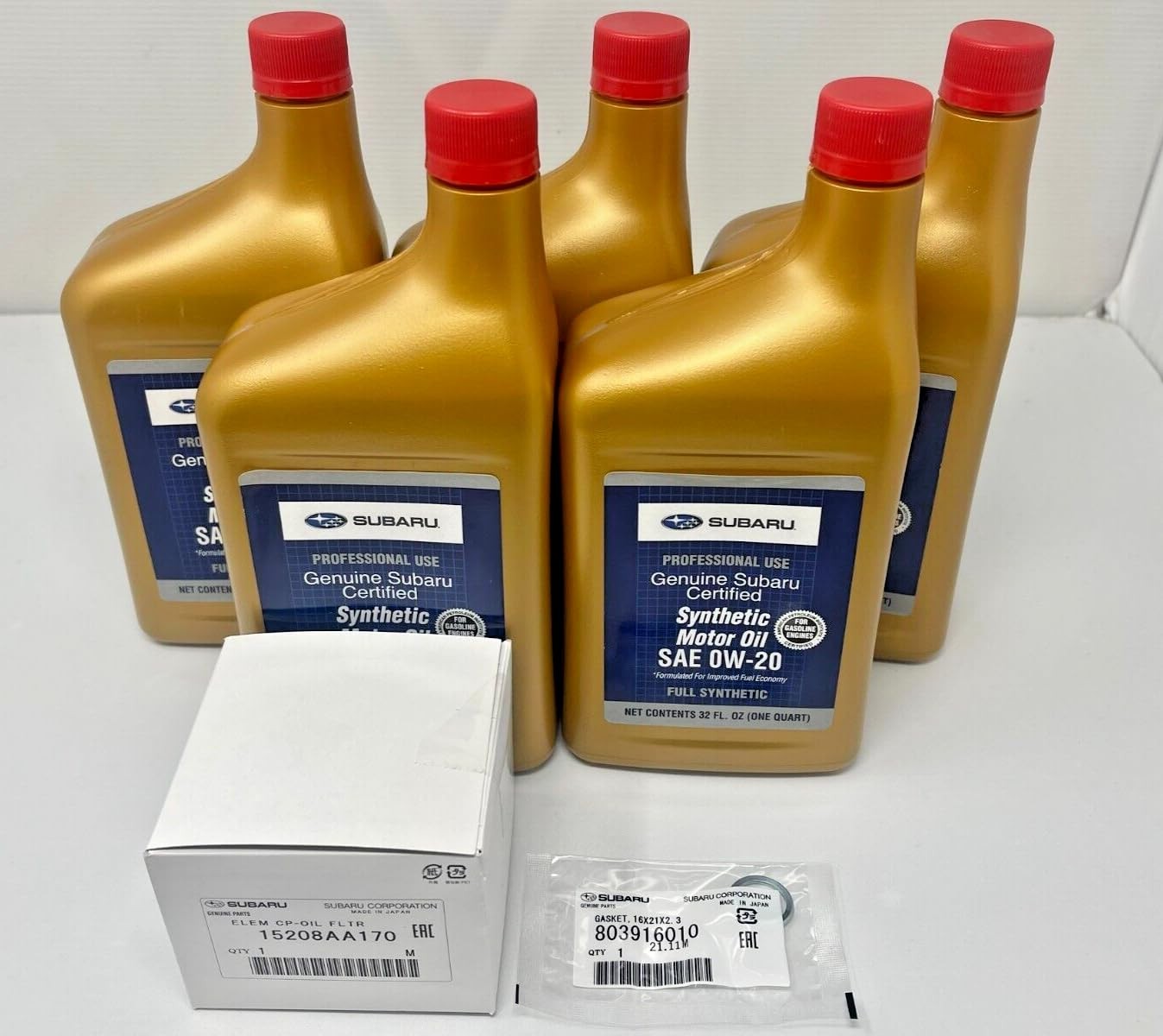 Subaru 2022 2023 2024 WRX Oil Change Kit - Filter - Gasket - 5 Qts Synthetic...