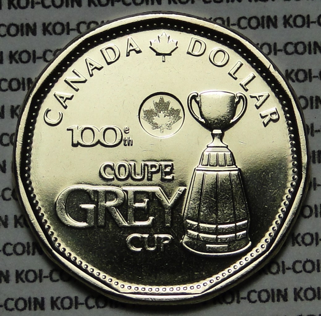 UNC Canada 2012 100th 100e Coupe Grey Cup dollar loonie coin Uncirculated