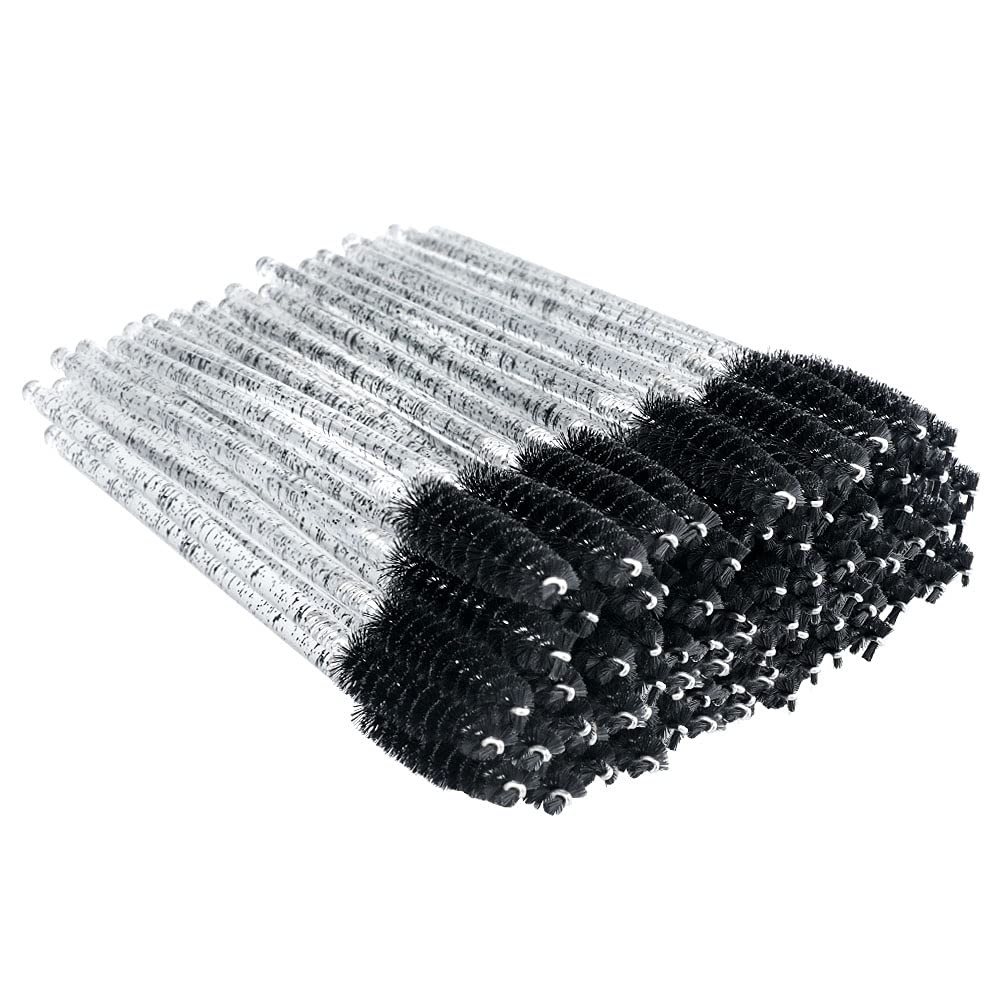 300 PCS Black Crystal Eyelash Mascara Brushes Wands Makeup Kits Lash Spoolies