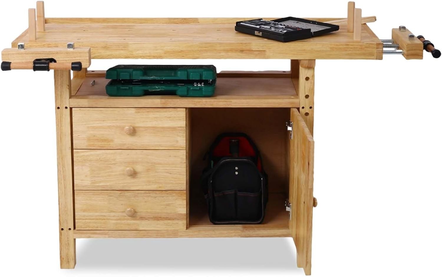 50" Rubber Wood Workbench,Heavy Duty Woodworking Bench w/Drawer,Garage, Workshop