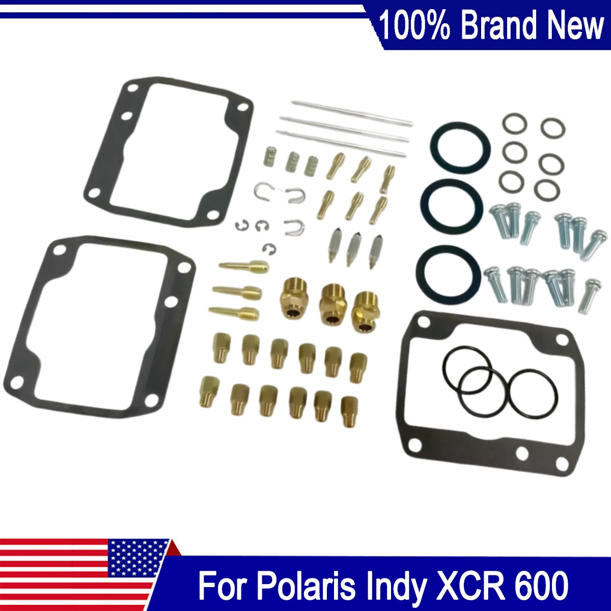 SM-07647 For Polaris XCR600 XLT 1996-98 Carburetor Carb Gaskets Jets Rebuild Kit