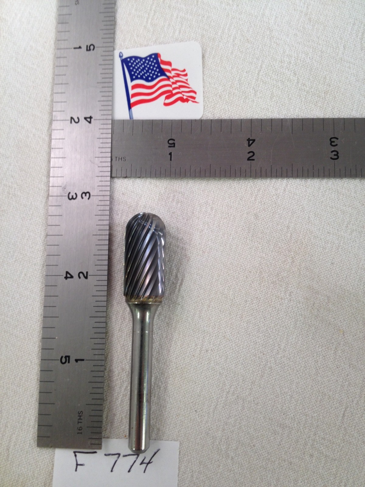1 NEW FALCON / SGS 1/4" SHANK CARBIDE BURR SC-5 SINGLE CUT. RADIUS END (F774)