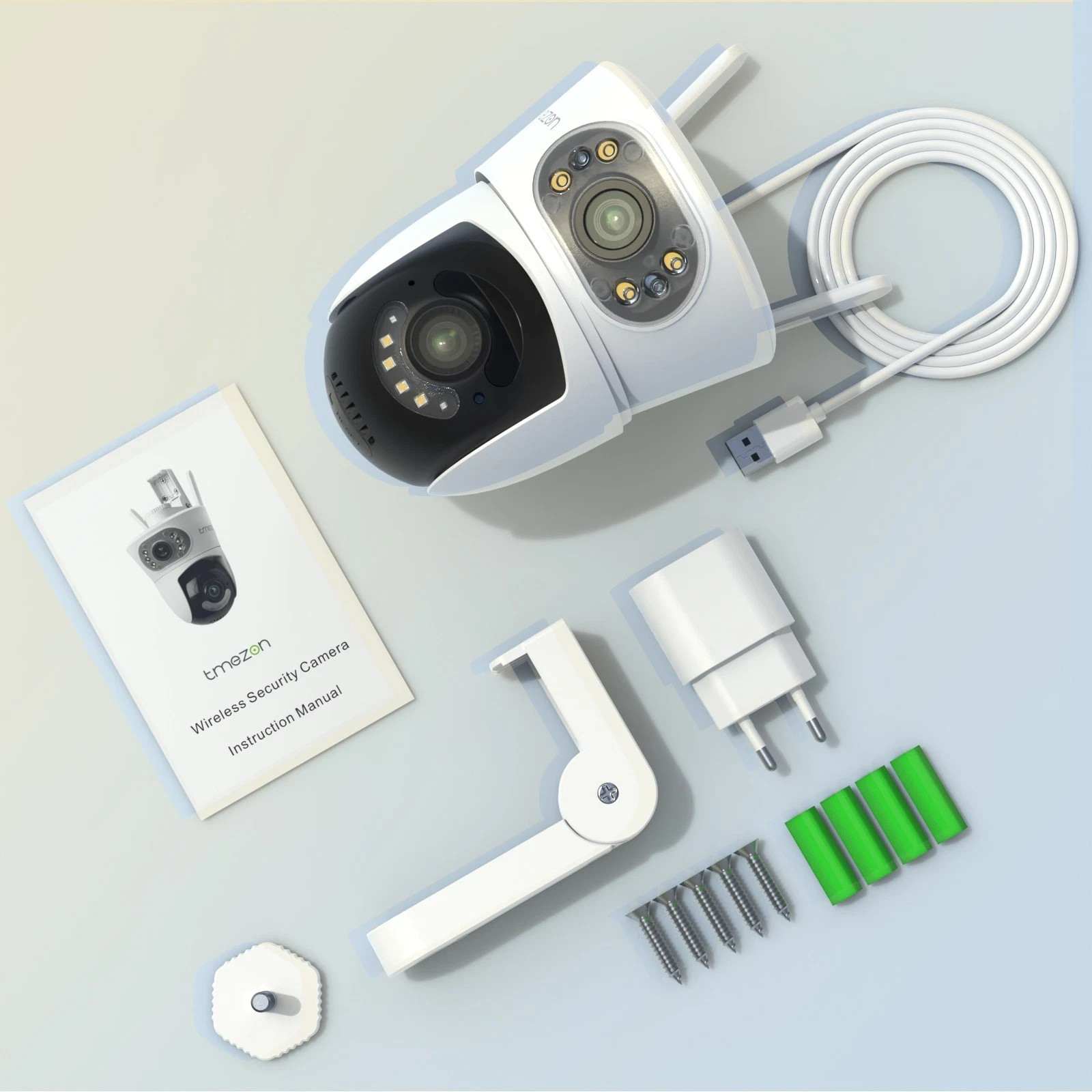 Security Camera Dual Lens Wireless WiFi PTZ for Home Security Auto Tracking