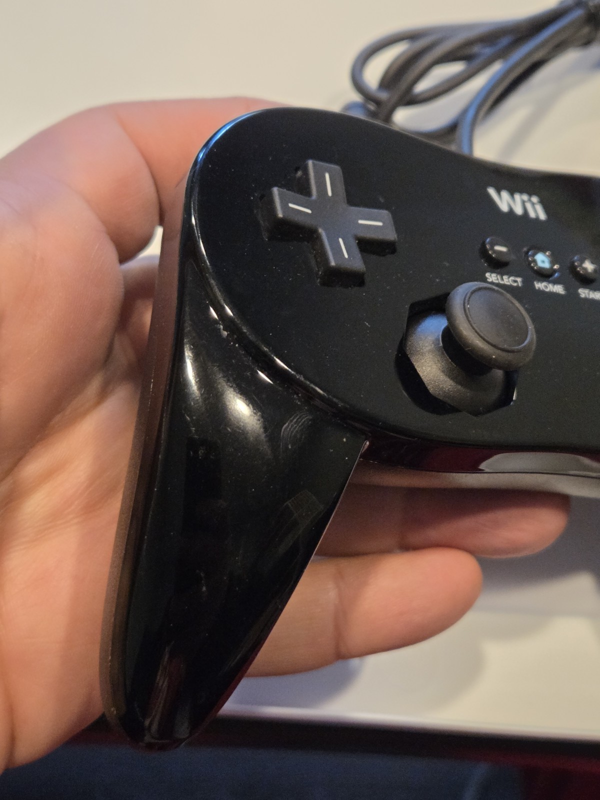 Nintendo Wii Pro Controller Classic Black RVL-005 Working VGUC