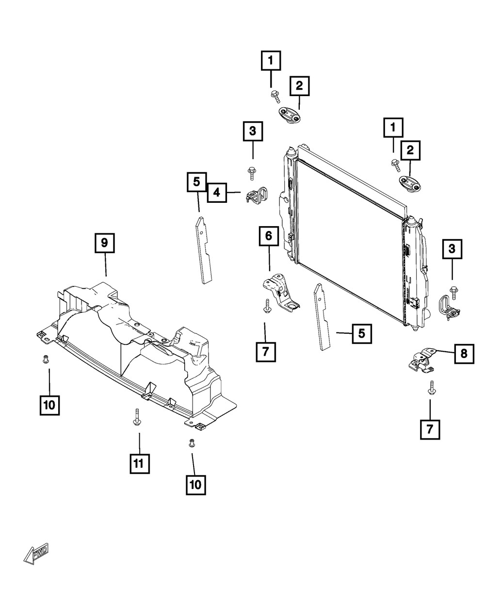 Genuine Mopar Radiator Bracket 68313857AA