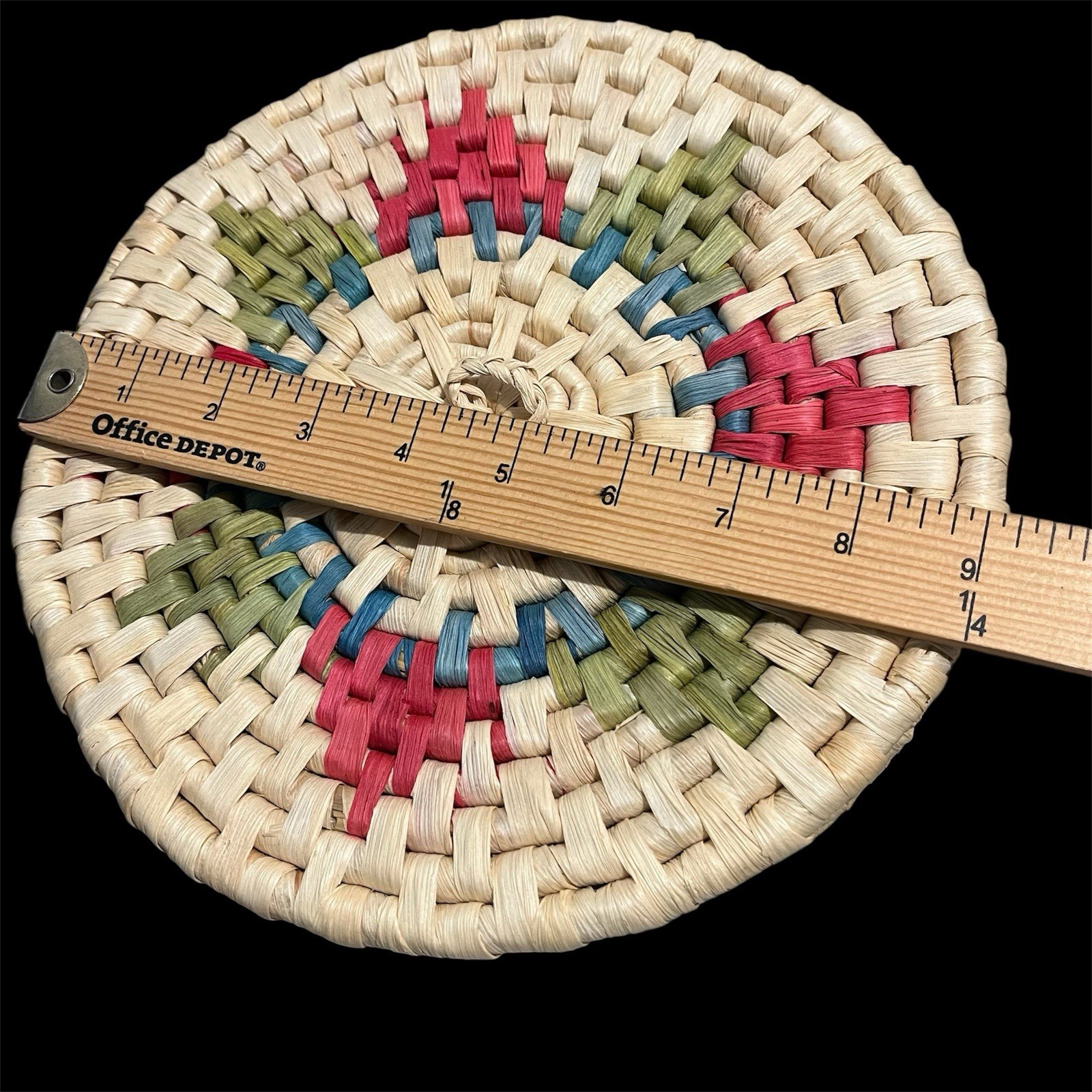 Coiled Woven Lidded Round Basket Pre-Owned.