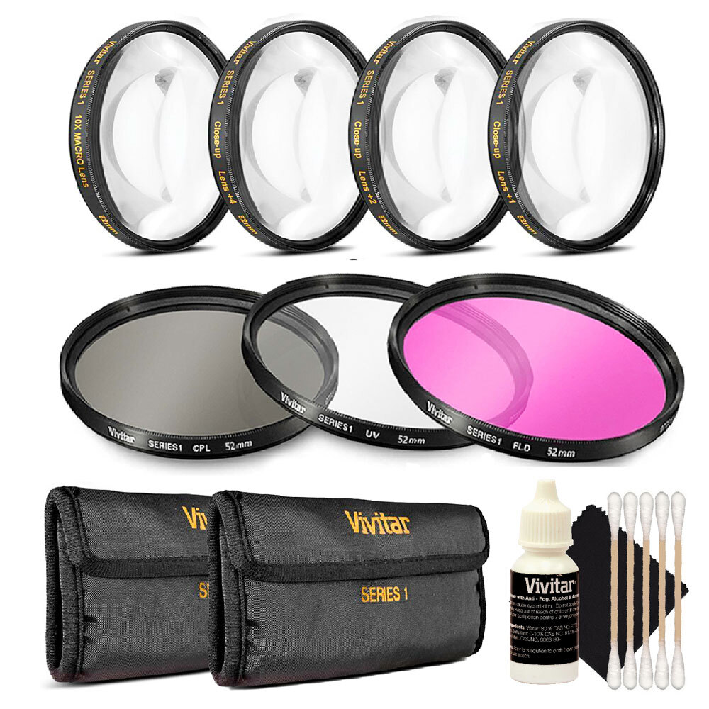 Vivitar 72mm Filter Kit + Macro Kit + 3pc Cleaning Kit for 72mm Lenses
