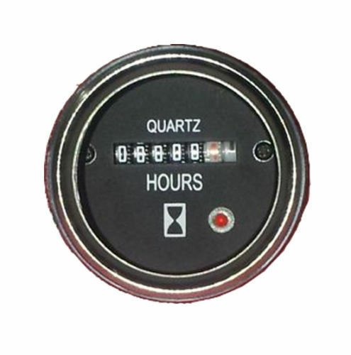 Hour Meter 6 to 80 Volts DC High Accuracy Round Silvery Trim Ring