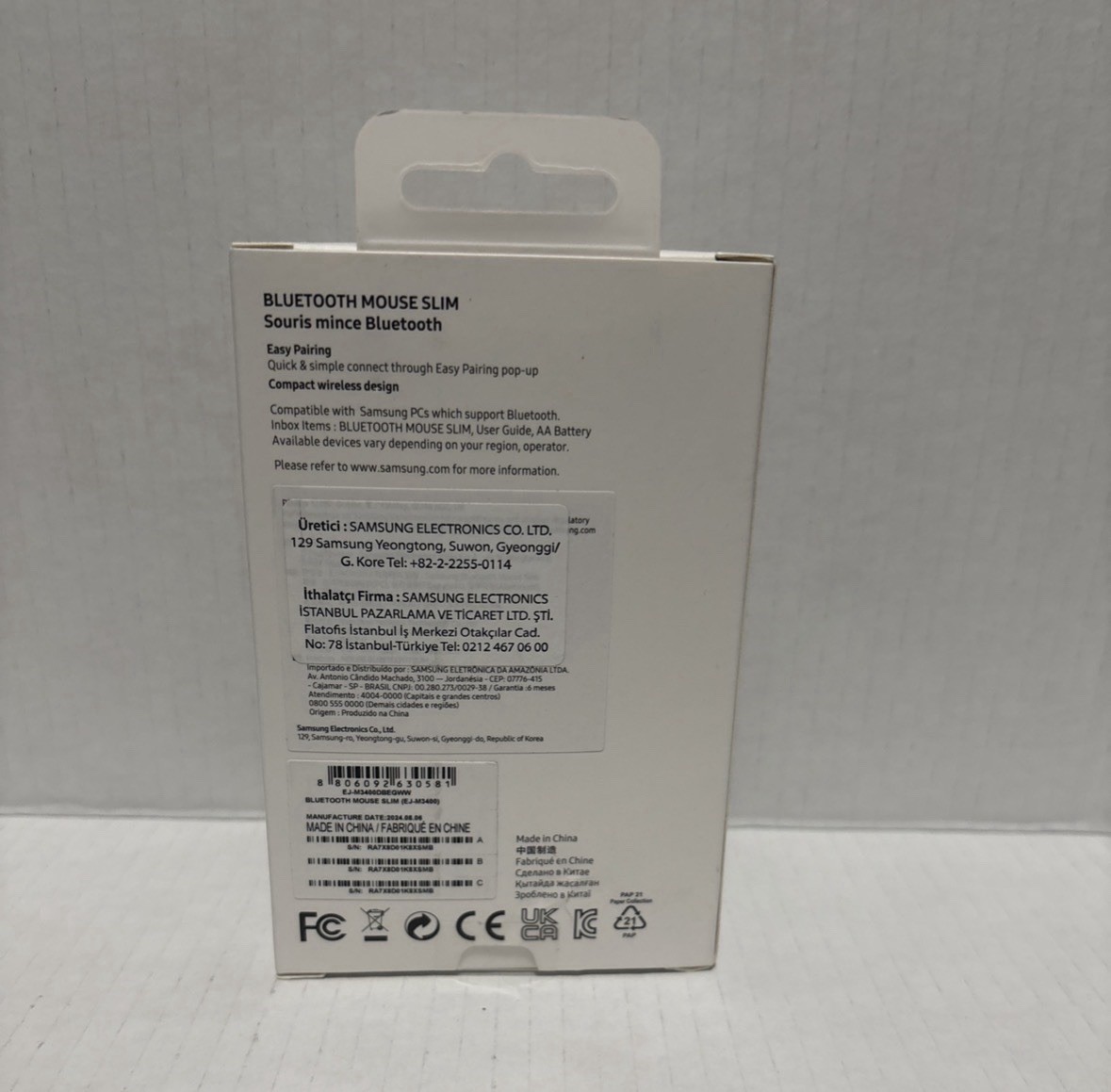Samsung Slim Bluetooth Mouse EJ-M3400 For Tablet Laptop Macbook Windows- Black