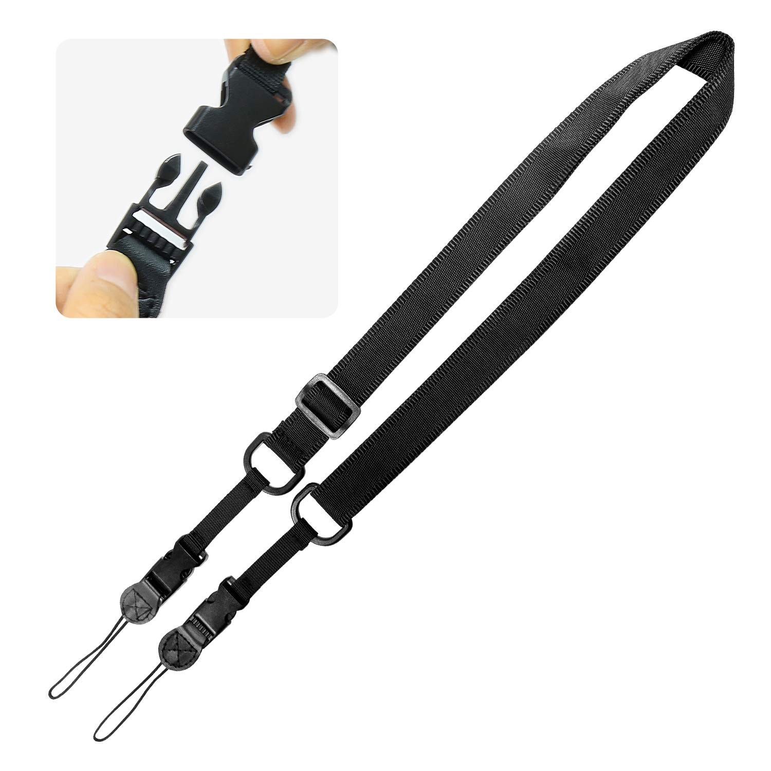 SEYMAC stock Portable Shoulder Strap, Compatible with 1 inch, Black