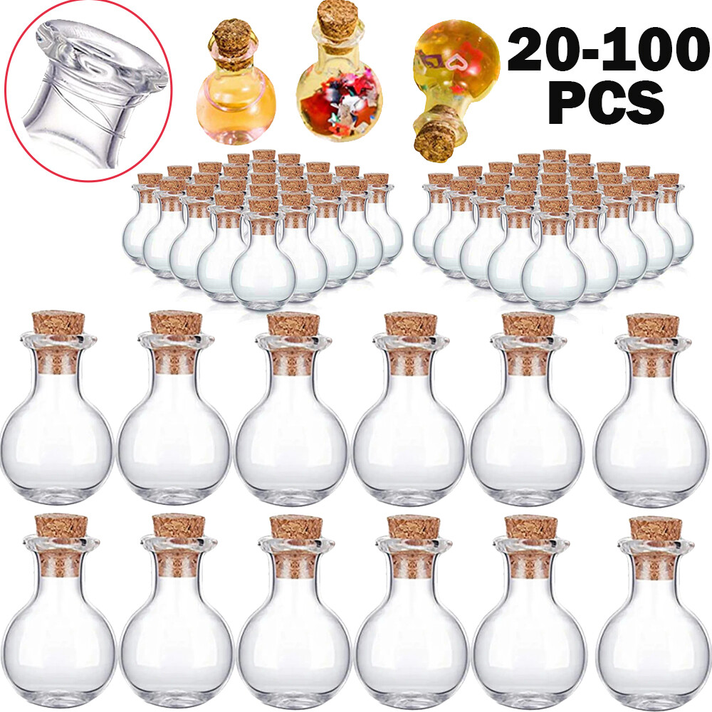 Small Mini Glass Bottles with Wooden Cork Tiny Wishing Vials Wholesale 20-100x