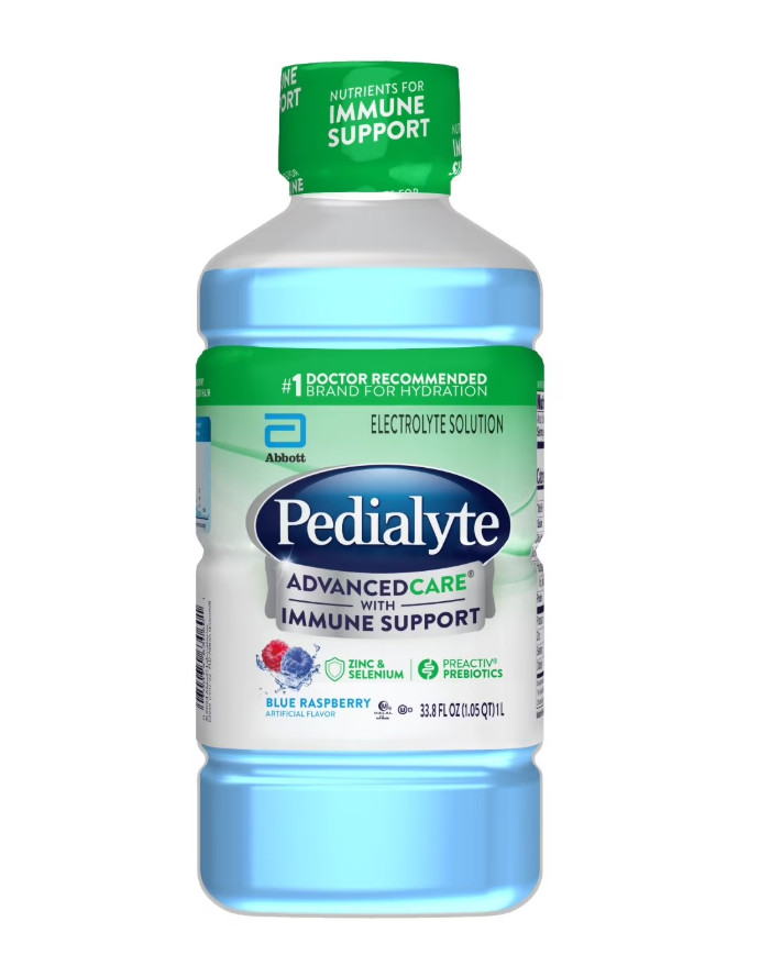 Pedialyte AdvancedCare Electrolyte Drink, Blue Raspberry, 1 Liter