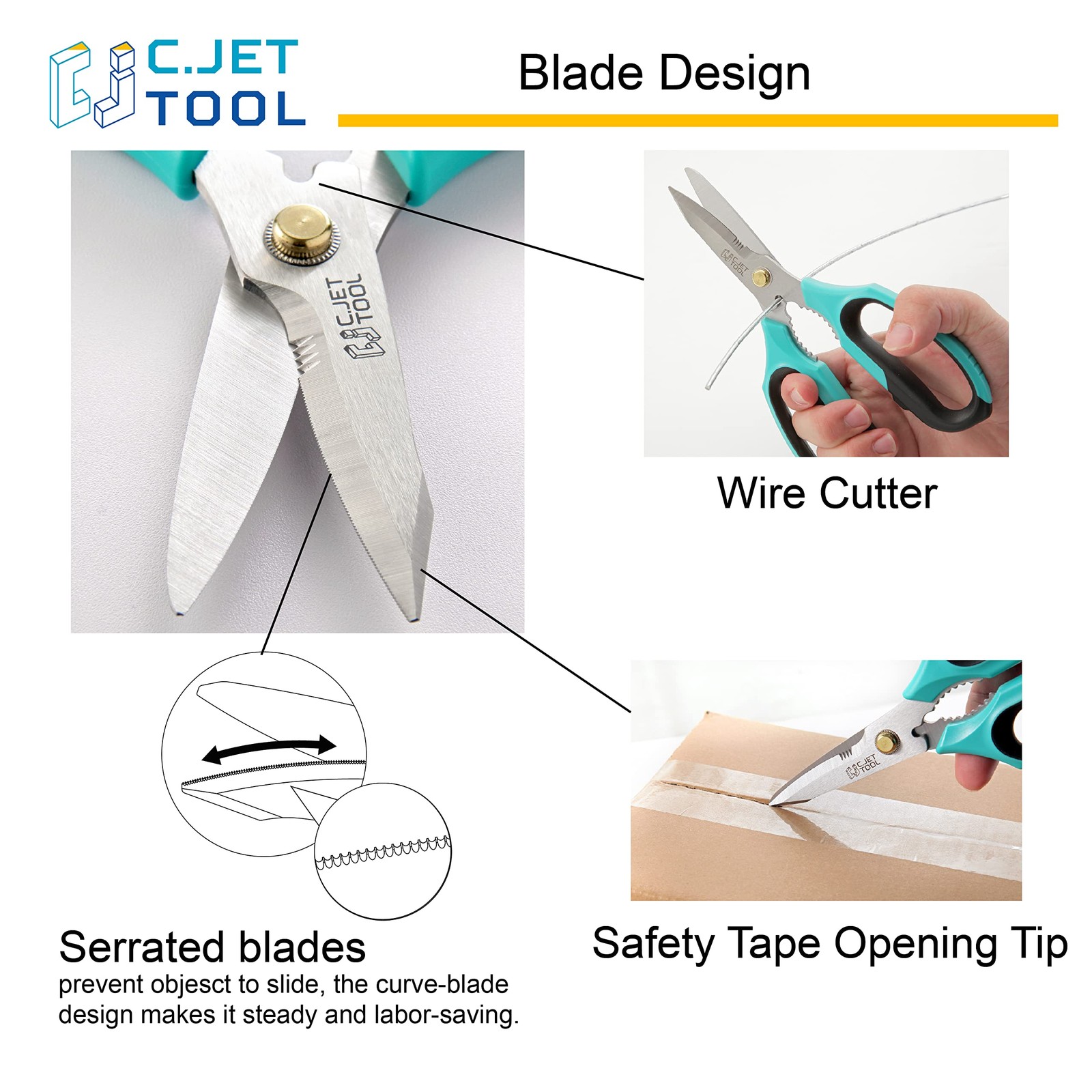 8 Heavy Duty Scissors, Utility Scissors All Purpose for Cardboard, Plastic, C...